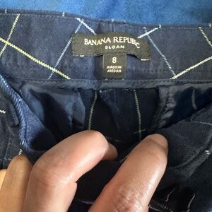 Banana Republic Sloan Dark Blue Plaid Pants